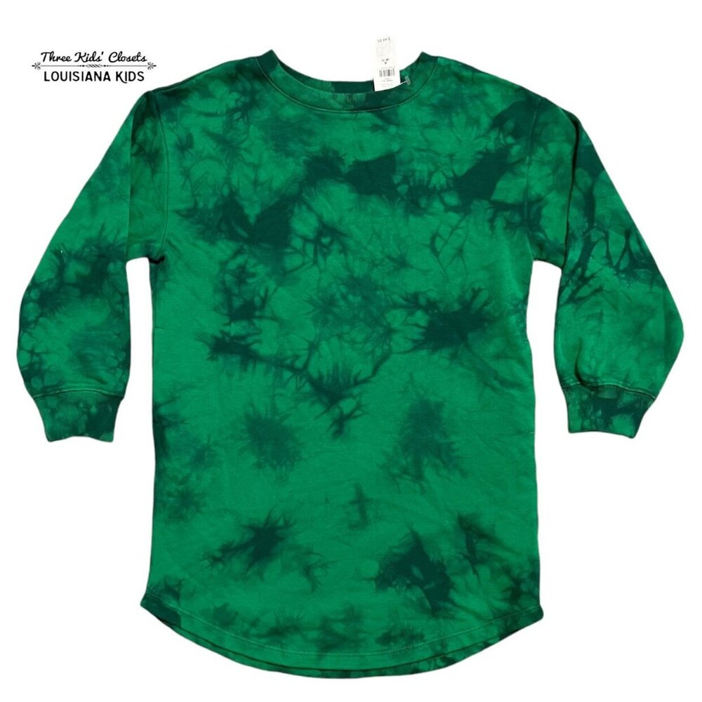 NEW Gap Kids S (6-7Y) Green Tie Dye Sweatshirt Dress